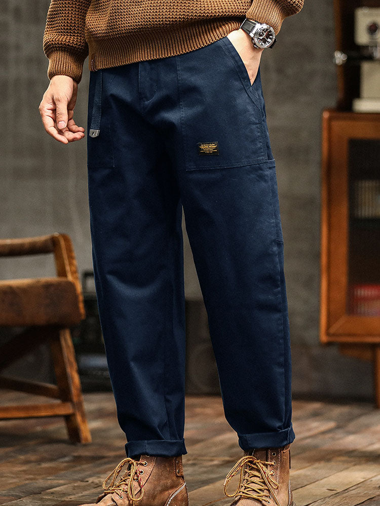 Men's Utility Cargo Pants - Straight Fit Multi Pocket Trousers