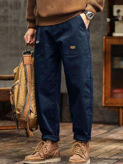 Men's Utility Cargo Pants - Straight Fit Multi Pocket Trousers
