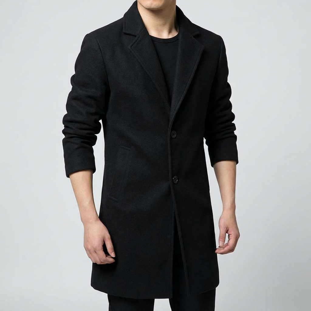Men's Wool Overcoat - Classic Fall Winter Outerwear