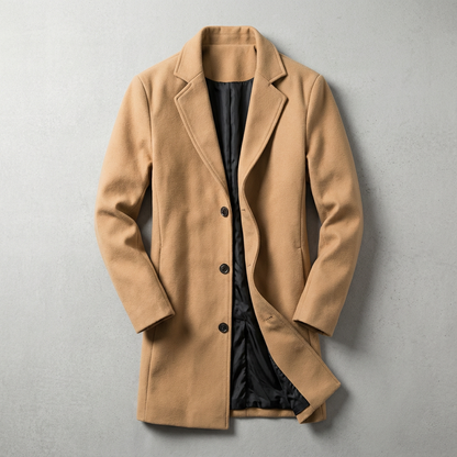 Men's Wool Overcoat - Classic Fall Winter Coat