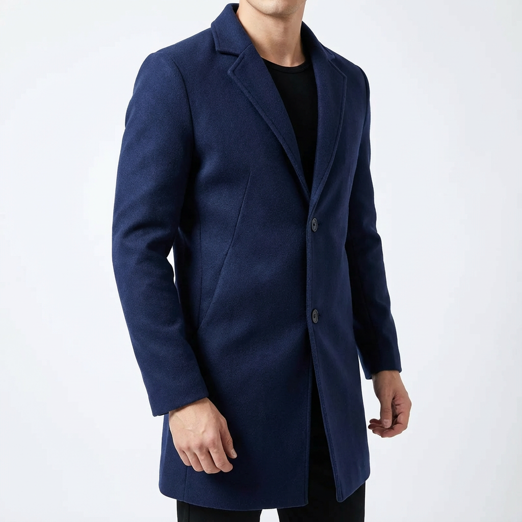 Men's Wool Overcoat - Classic Fall Winter Outerwear