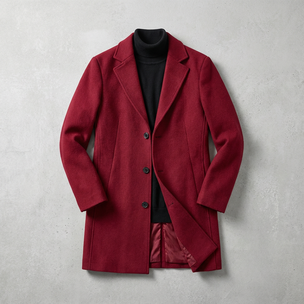 Men's Wool Overcoat - Classic Fall Winter Coat