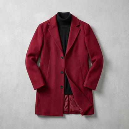 Men's Wool Overcoat - Classic Fall Winter Coat