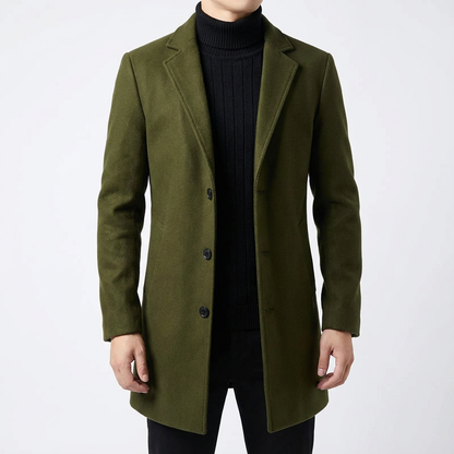 Men's Wool Overcoat - Classic Fall Winter Outerwear
