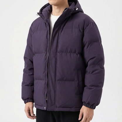 Men's Padded Winter Parka – Insulated Hooded Cold Weather Jacket