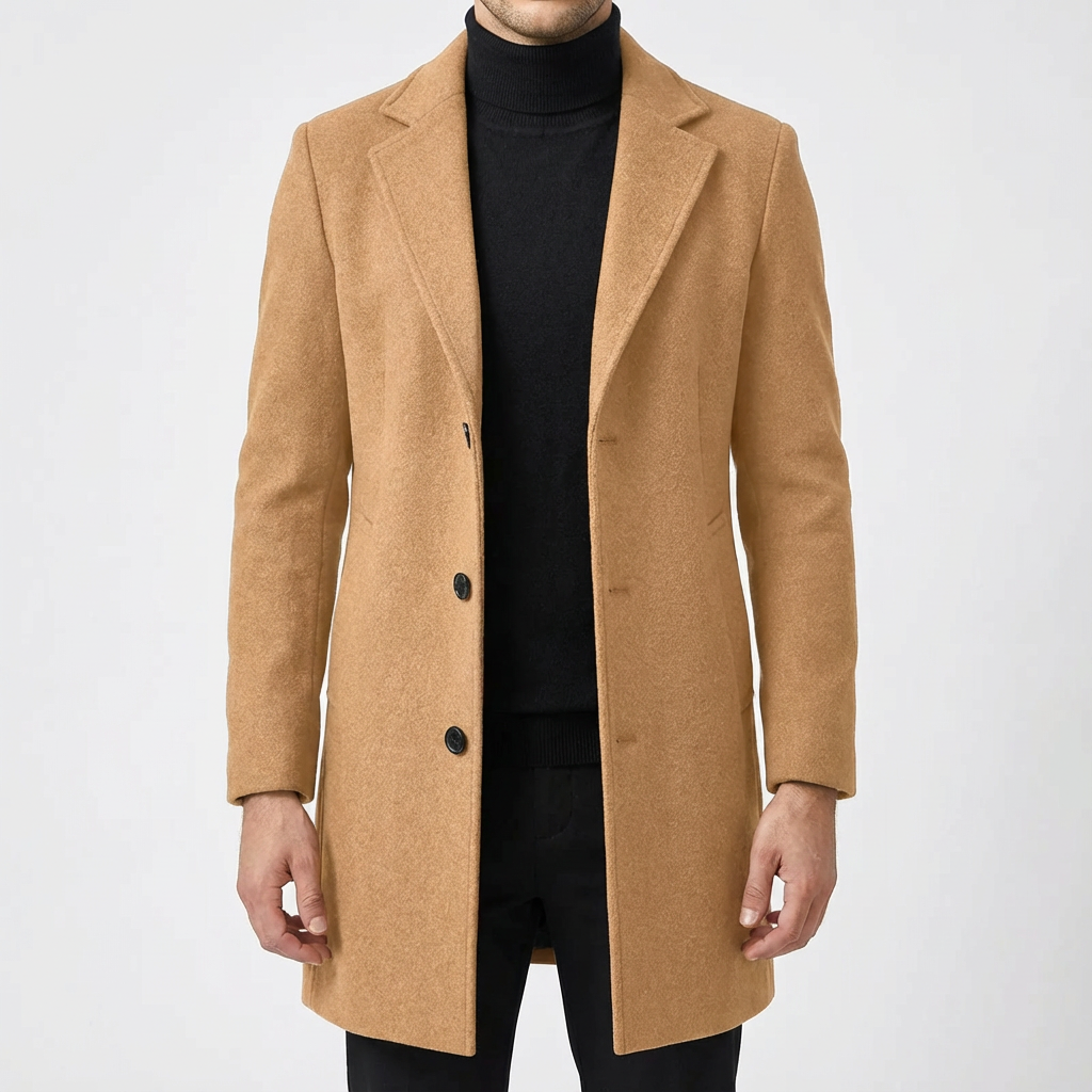 Men's Wool Overcoat - Classic Fall Winter Coat