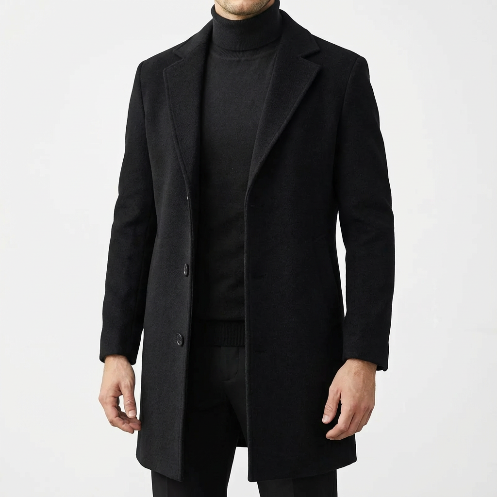 Men's Wool Overcoat - Classic Fall Winter Coat