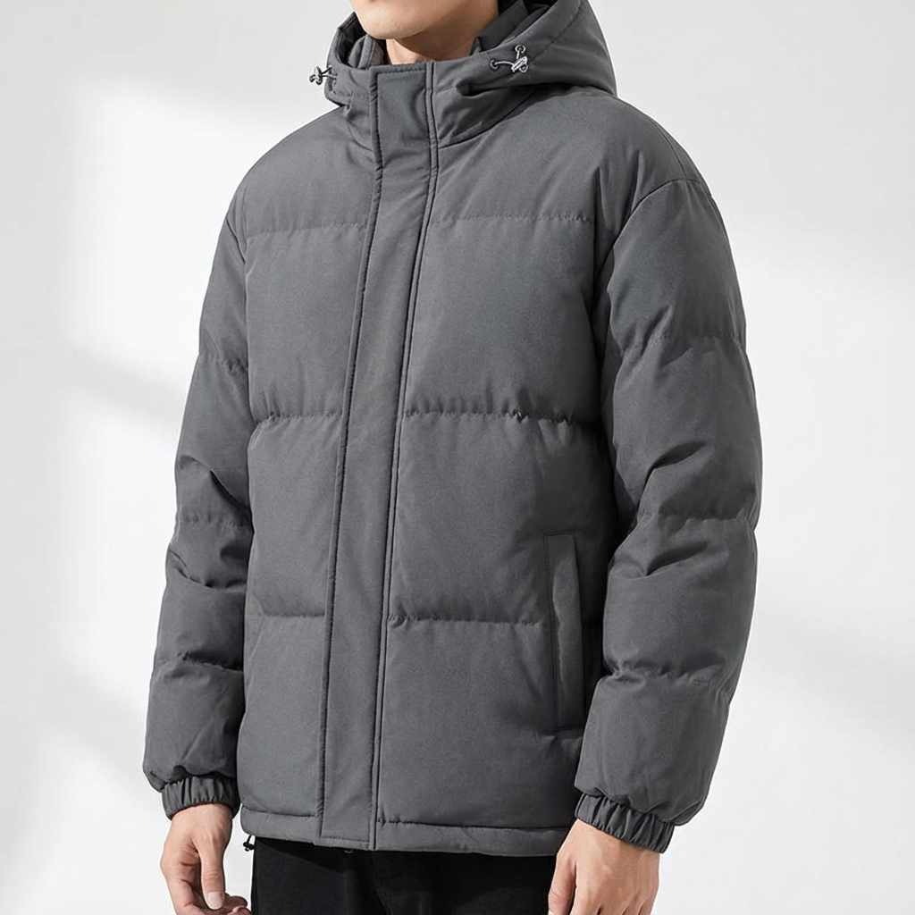 Men's Padded Winter Parka – Insulated Hooded Cold Weather Jacket