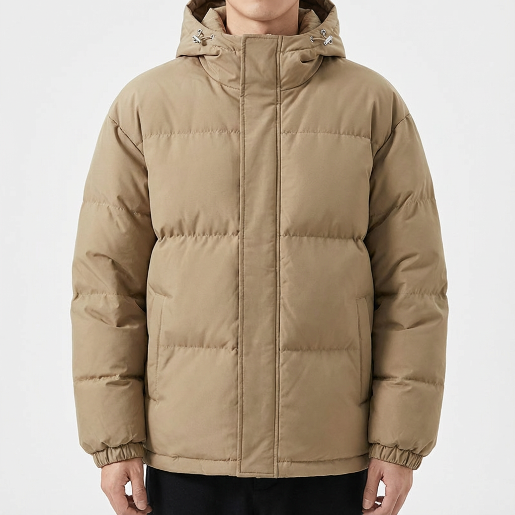 Men's Padded Winter Parka – Insulated Hooded Cold Weather Jacket