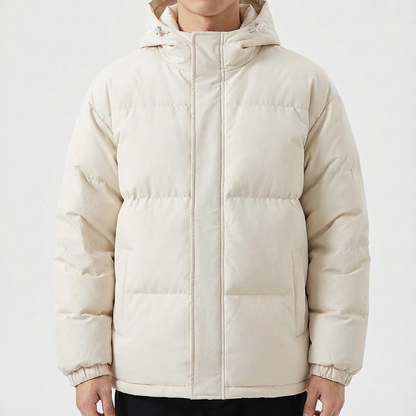 Men's Padded Winter Parka – Insulated Hooded Cold Weather Jacket