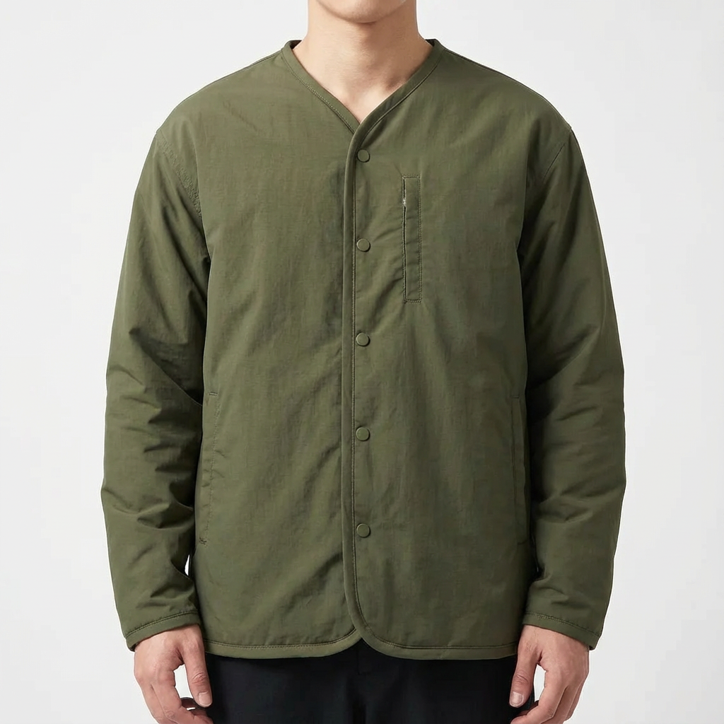 Men's Quilted Cotton Coat - Casual Lightweight Outerwear