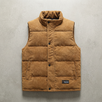 Men's Corduroy Vest - Button Front Casual Layering Vest