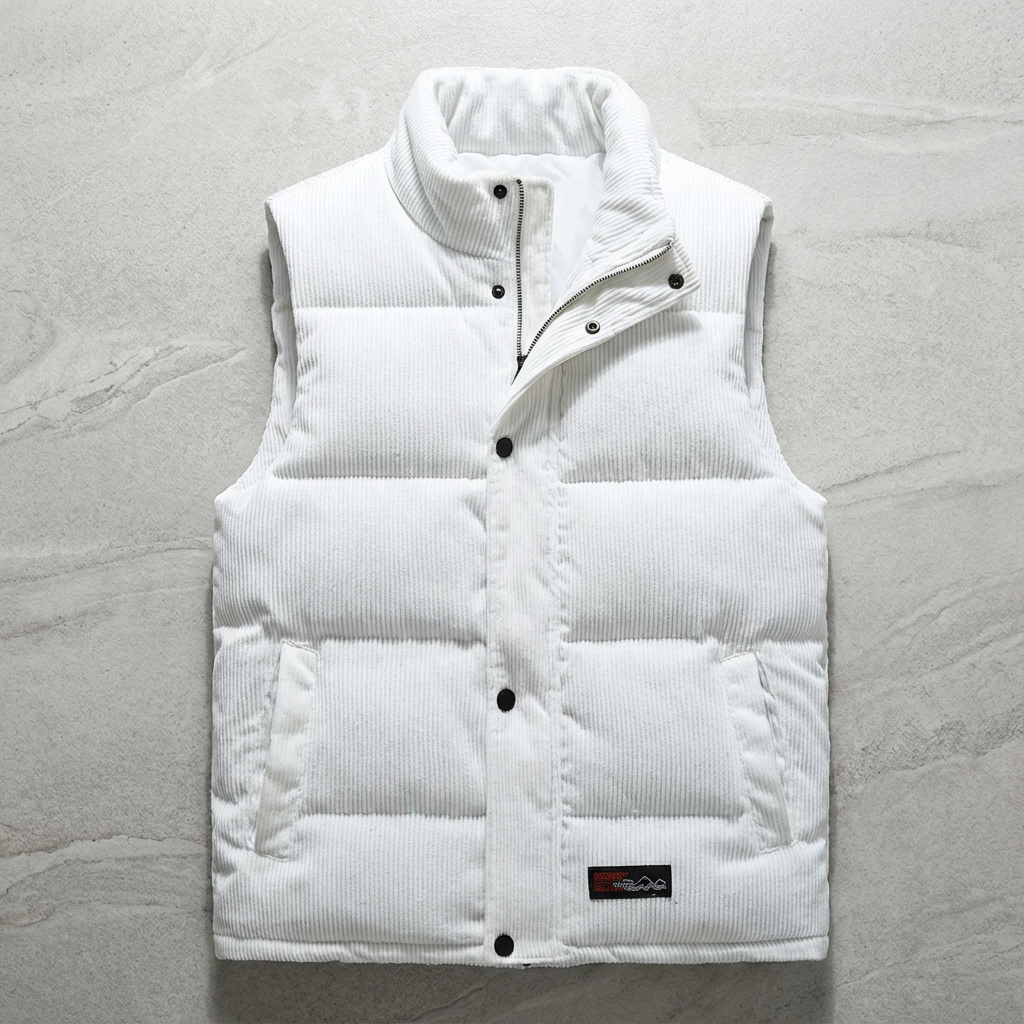 Men's Corduroy Vest - Button Front Casual Layering Vest