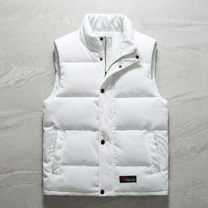 Men's Corduroy Vest - Button Front Casual Layering Vest