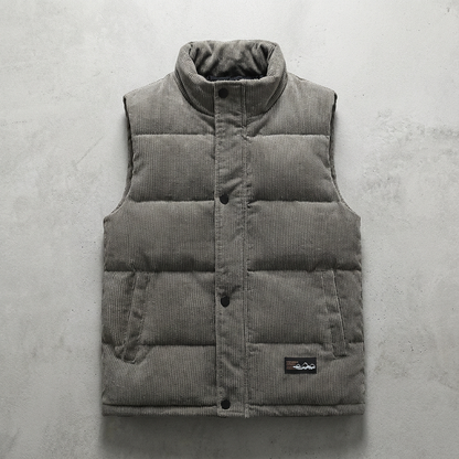 Men's Corduroy Vest - Button Front Casual Layering Vest