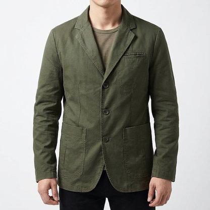 Men's Wool Blazer - Classic Casual Tailored Jacket