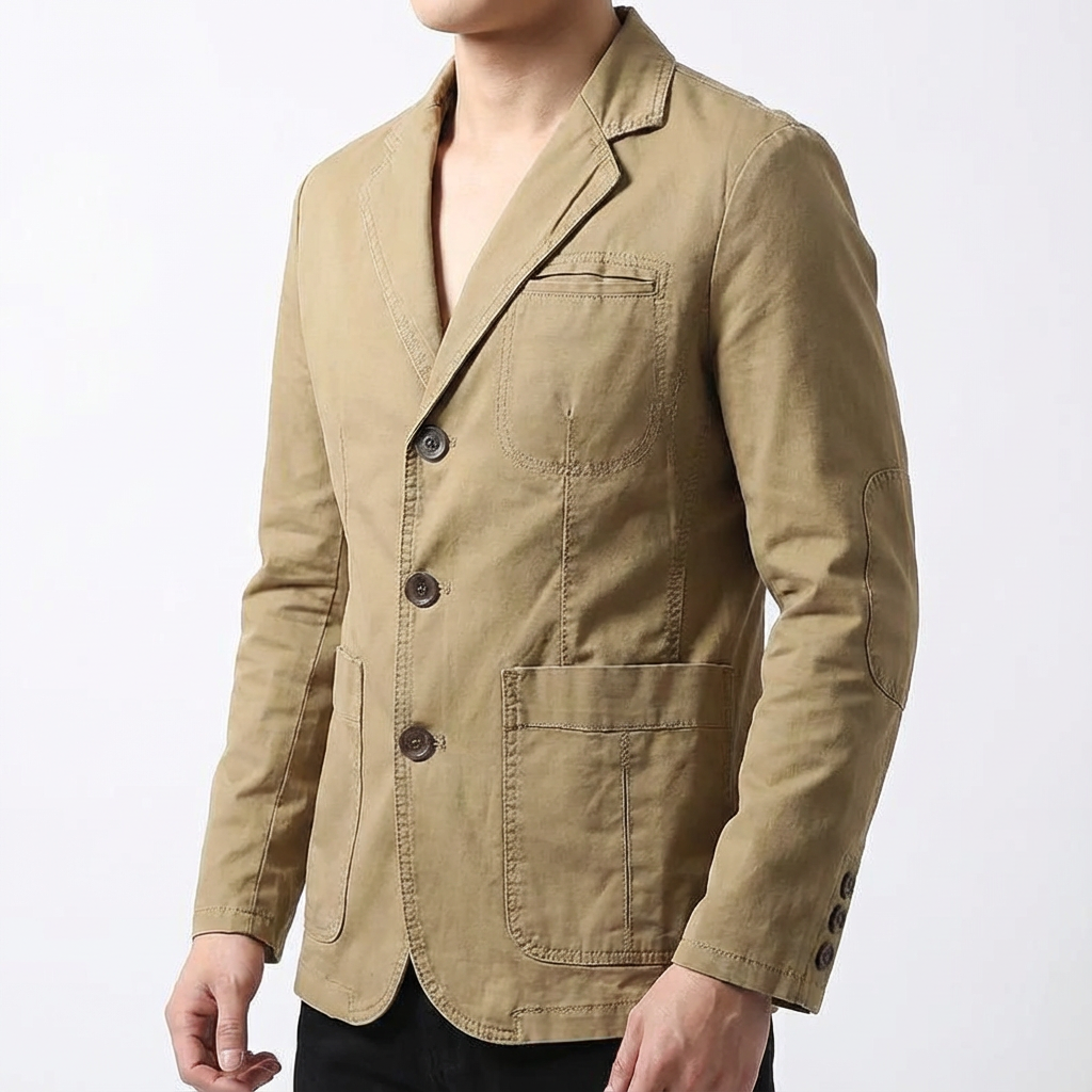 Men's Wool Blazer - Classic Casual Tailored Jacket
