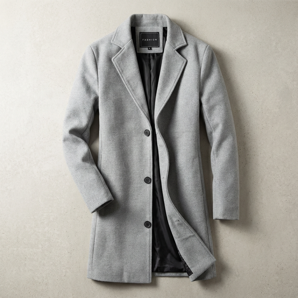 Men's Wool Overcoat - Classic Fall Winter Outerwear
