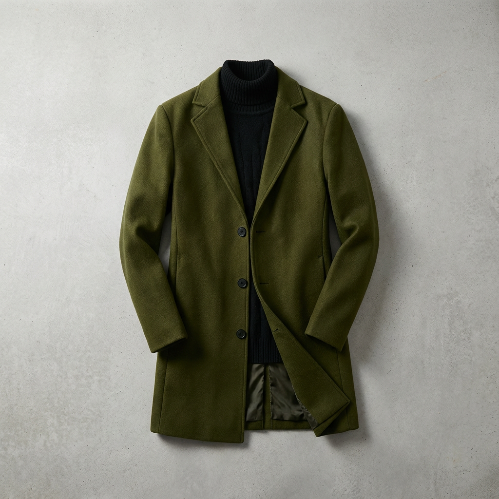 Men's Wool Overcoat - Classic Fall Winter Coat