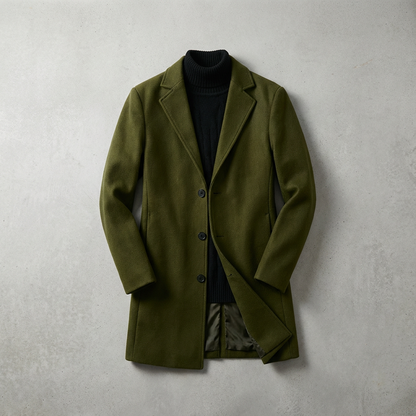Men's Wool Overcoat - Classic Fall Winter Coat