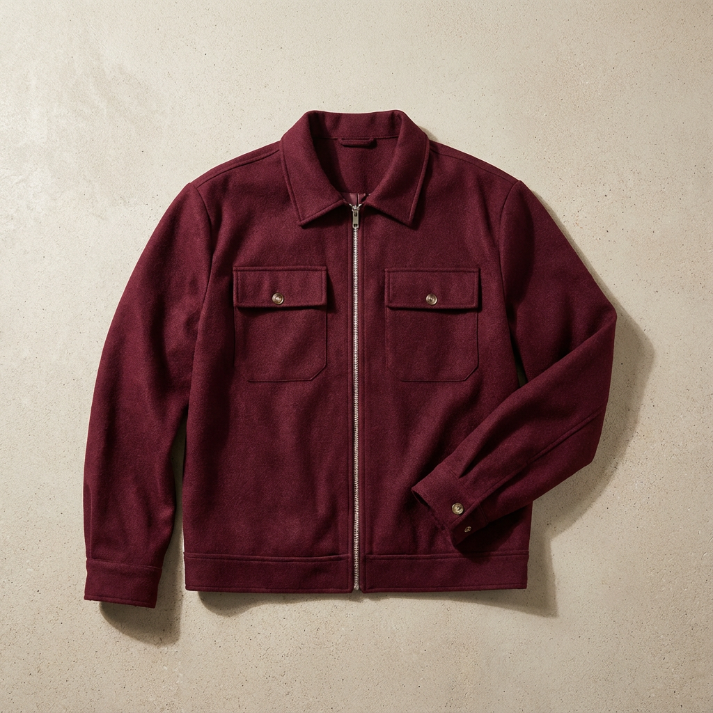 Men's Brushed Cotton Jacket - Casual Lightweight Outerwear