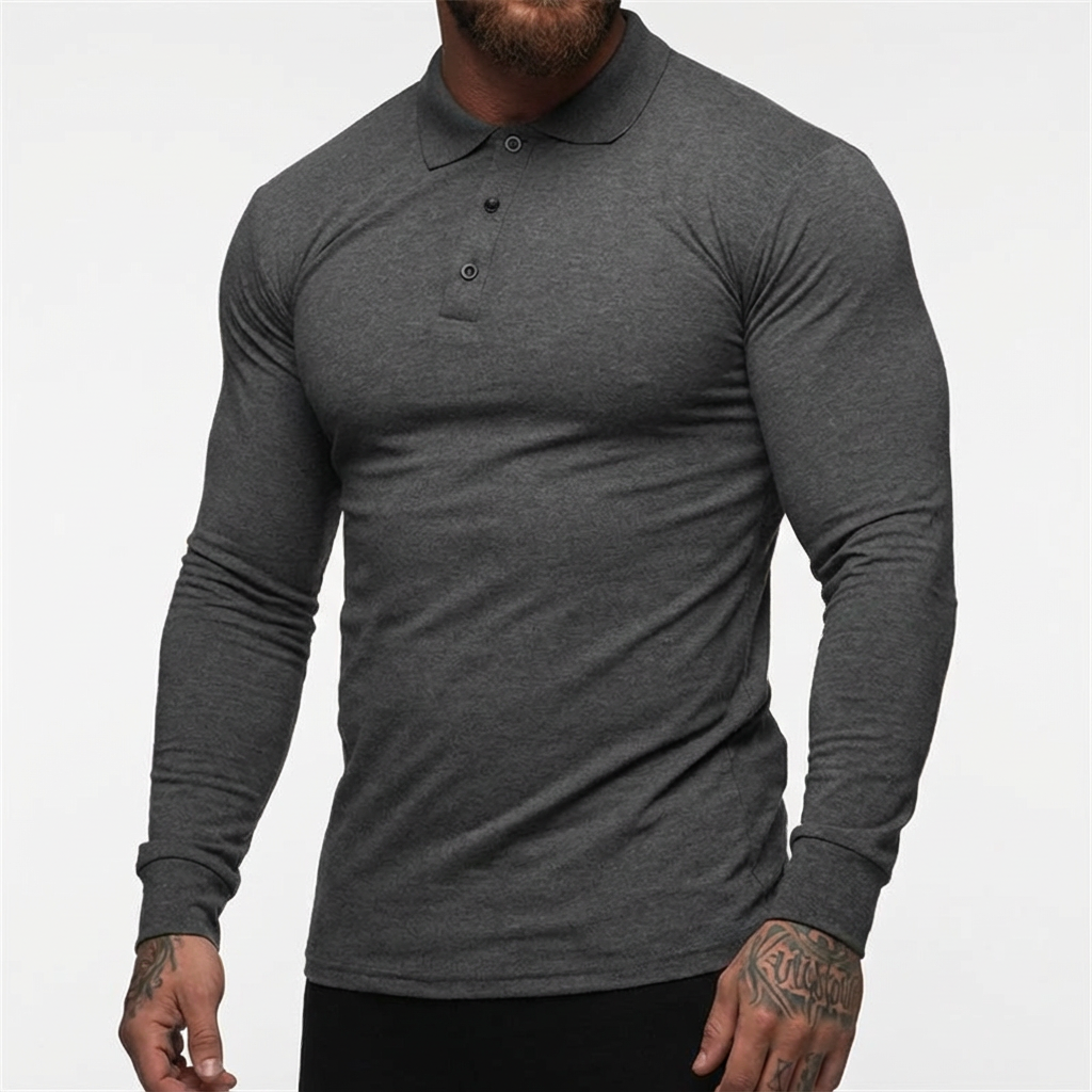 Men's Cotton Stretch Polo Shirt - Short Sleeve Casual Top