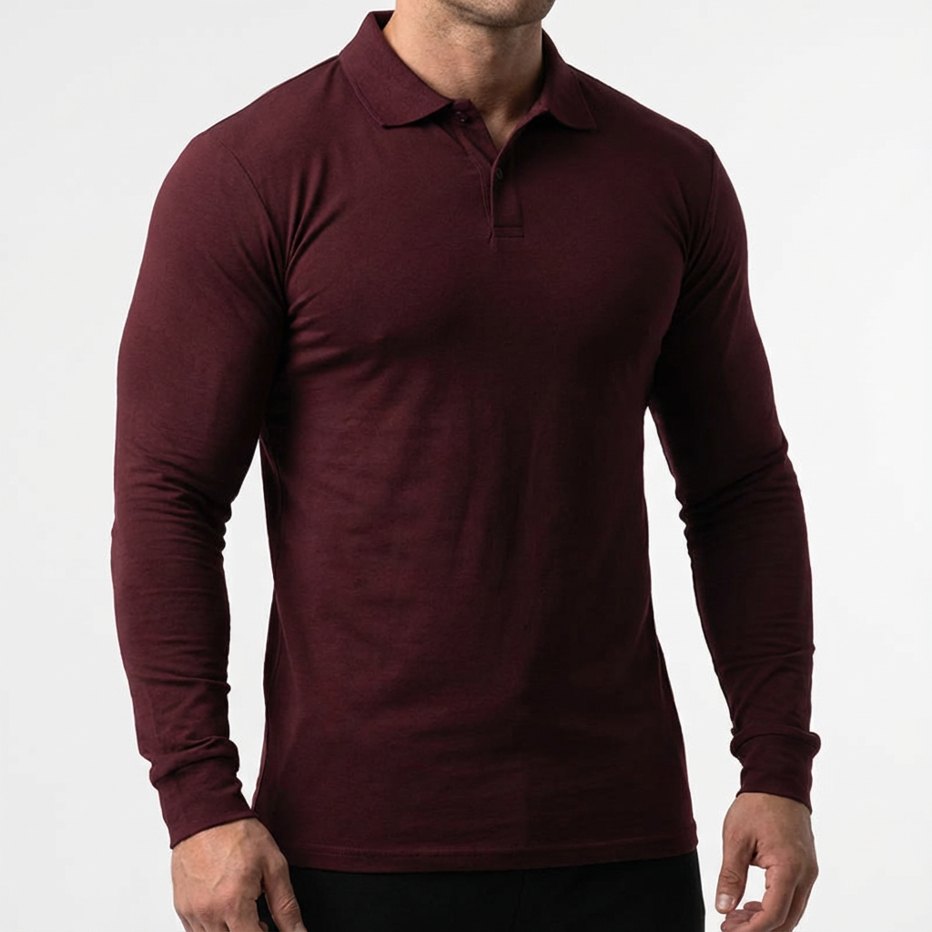 Men's Cotton Stretch Polo Shirt - Short Sleeve Casual Top
