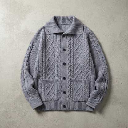 Men's Merino Wool Cardigan - Knit Button Front Sweater