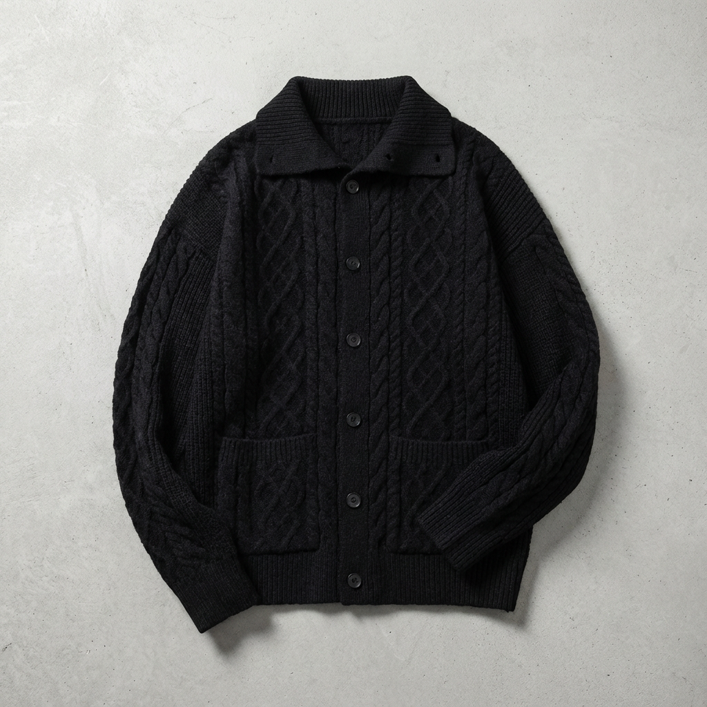 Men's Merino Wool Cardigan - Knit Button Front Sweater