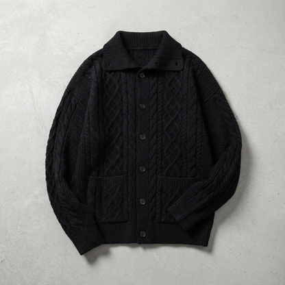 Men's Merino Wool Cardigan - Knit Button Front Sweater