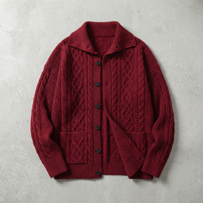 Men's Merino Wool Cardigan - Knit Button Front Sweater