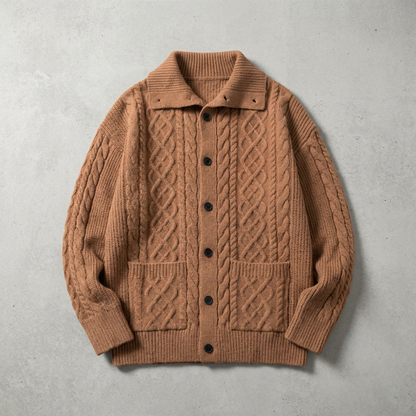 Men's Merino Wool Cardigan - Knit Button Front Sweater