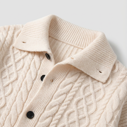 Men's Merino Wool Cardigan - Knit Button Front Sweater