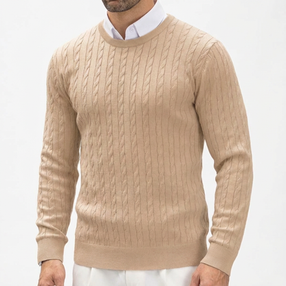 Men's Cable Knit Sweater - Classic Knit Pullover