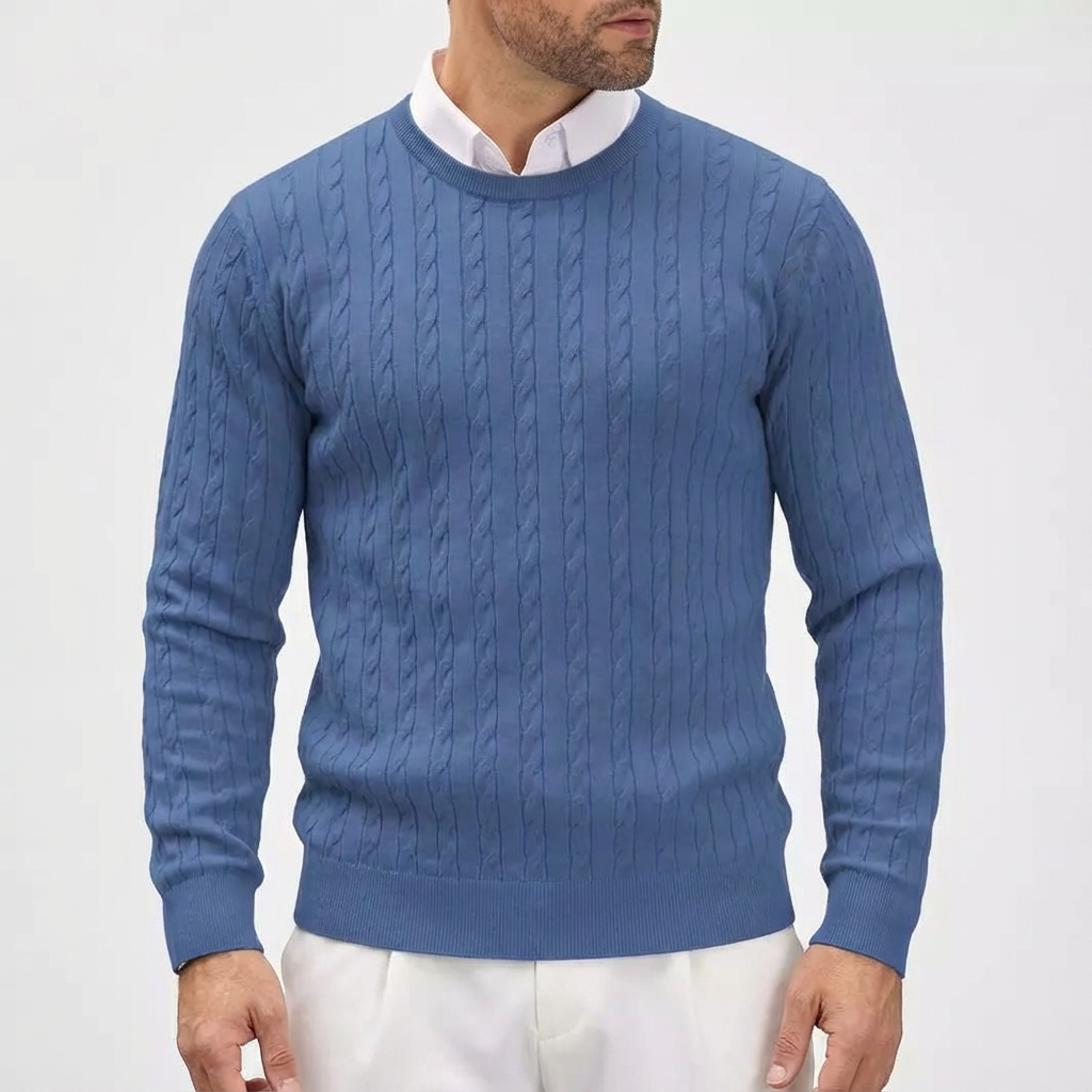 Men's Cable Knit Sweater - Classic Knit Pullover