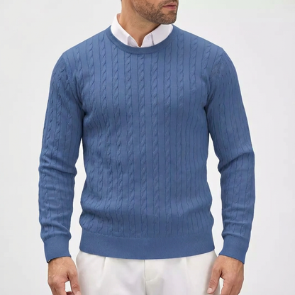 Men's Cable Knit Sweater - Classic Knit Pullover
