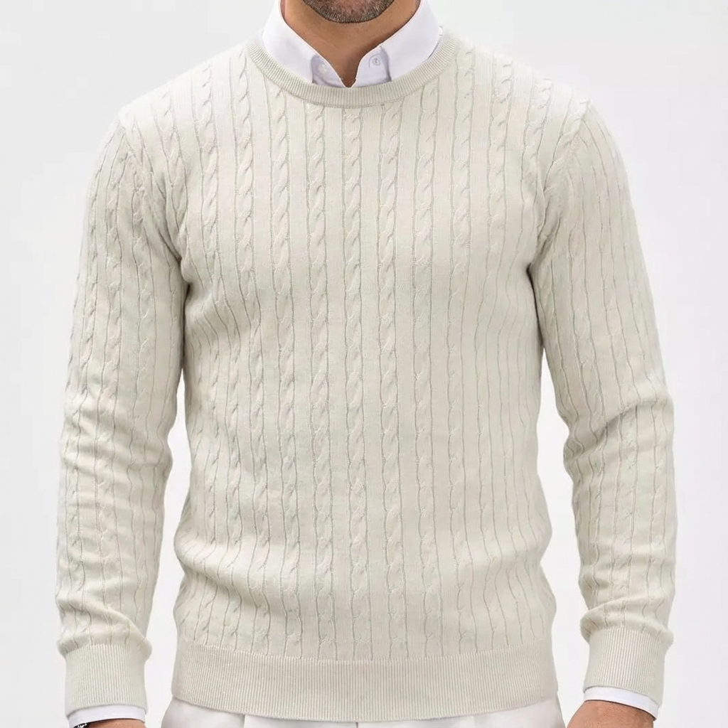Men's Cable Knit Sweater - Classic Knit Pullover
