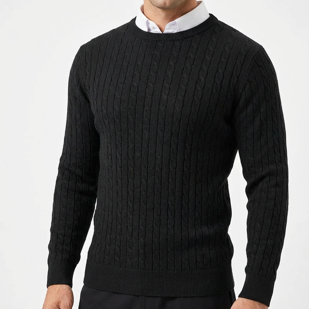 Men's Cable Knit Sweater - Classic Knit Pullover
