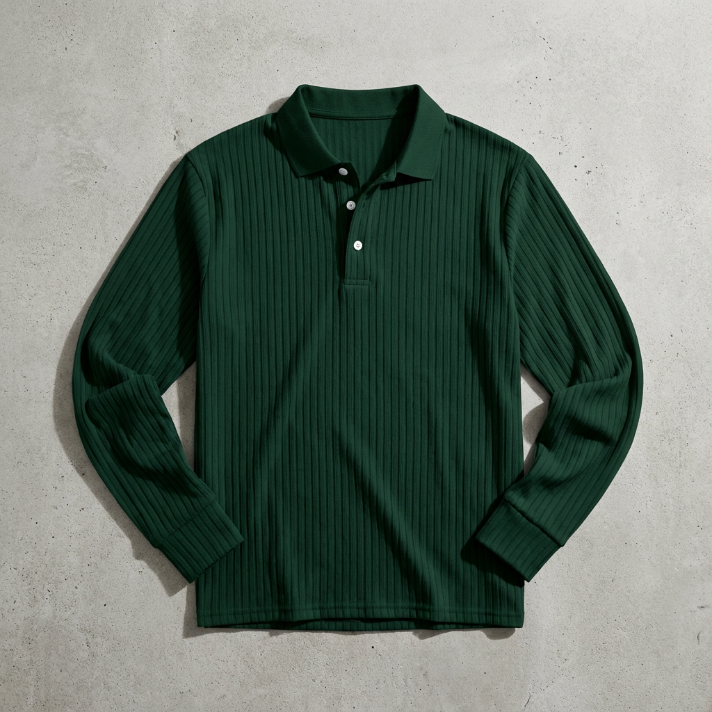 Men's Knit Polo Shirt - Short Sleeve Casual Sweater Top