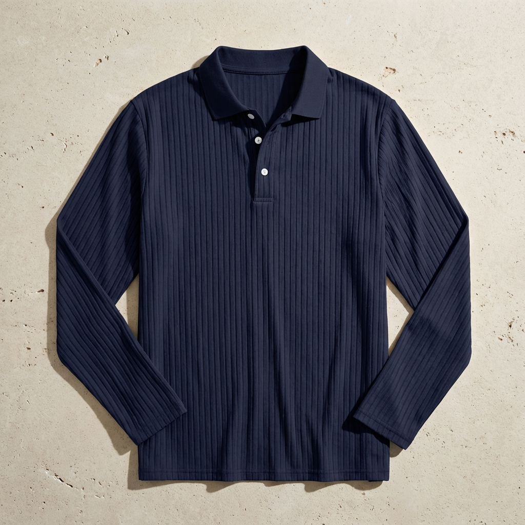 Men's Knit Polo Shirt - Short Sleeve Casual Sweater Top