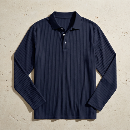 Men's Knit Polo Shirt - Short Sleeve Casual Sweater Top