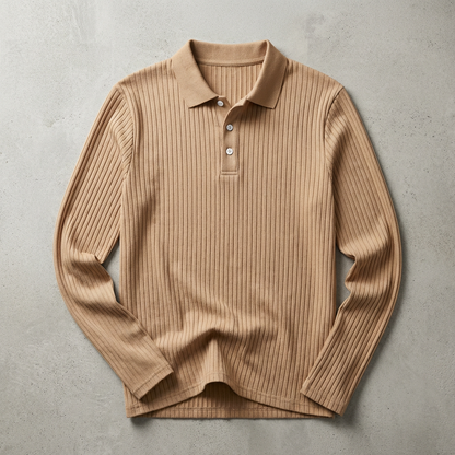 Men's Knit Polo Shirt - Short Sleeve Casual Sweater Top