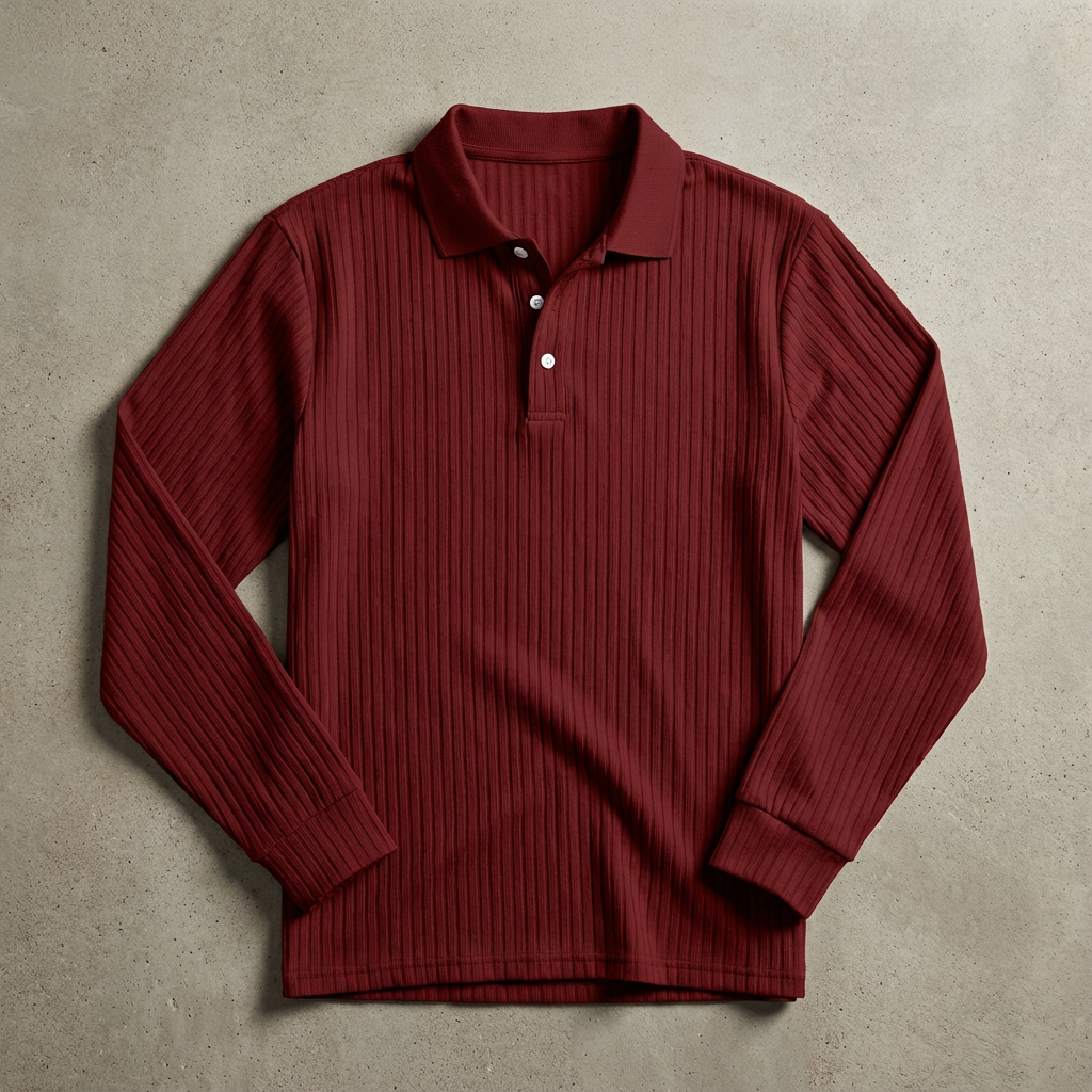 Men's Knit Polo Shirt - Short Sleeve Casual Sweater Top