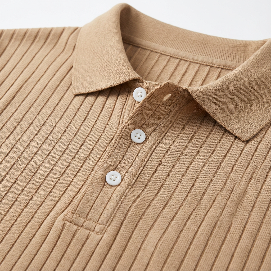 Men's Knit Polo Shirt - Short Sleeve Casual Sweater Top