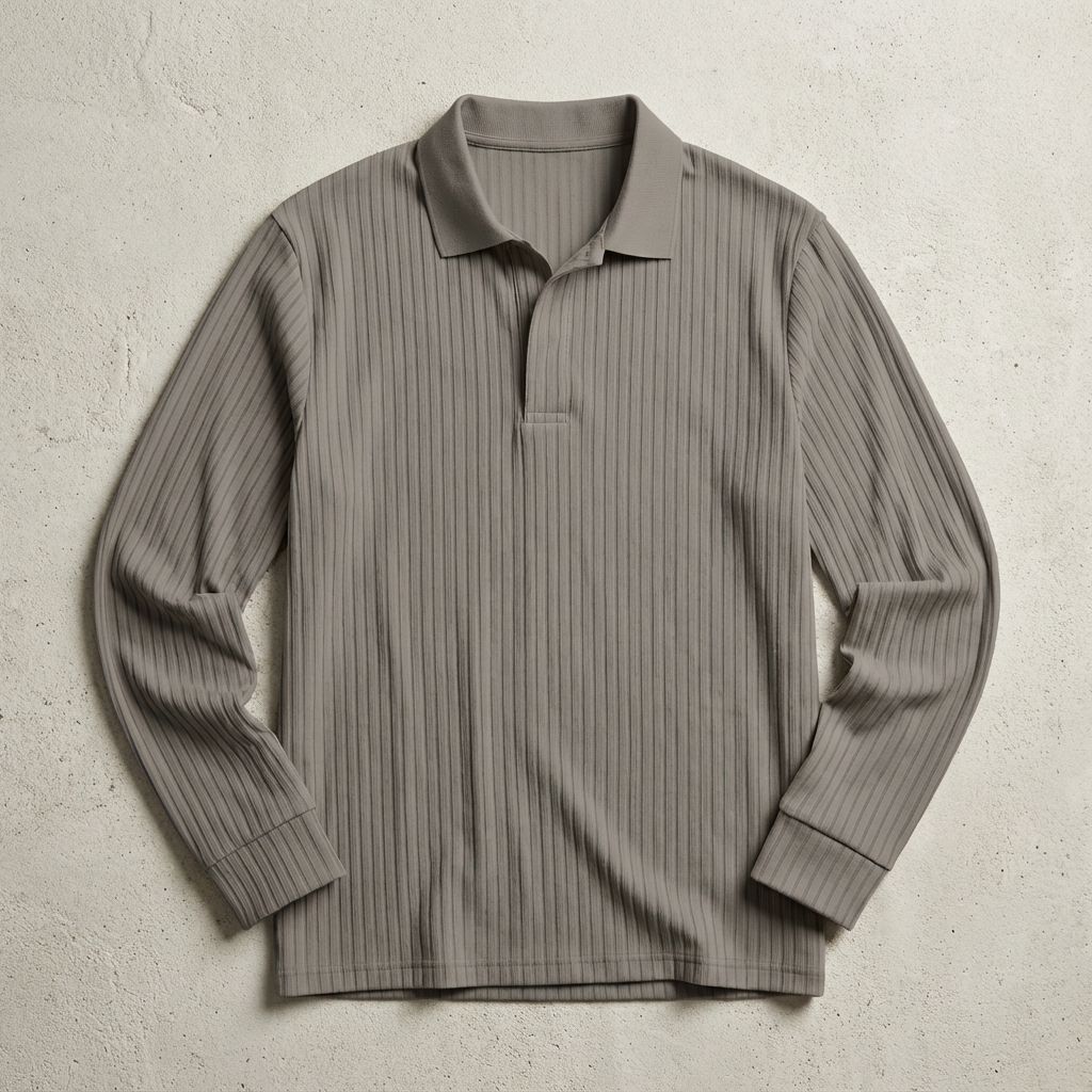 Men's Knit Polo Shirt - Short Sleeve Casual Sweater Top