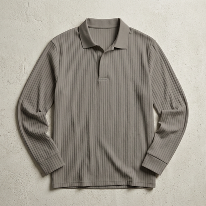 Men's Knit Polo Shirt - Short Sleeve Casual Sweater Top