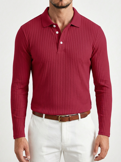 Men's Knit Polo Shirt - Short Sleeve Casual Sweater Top