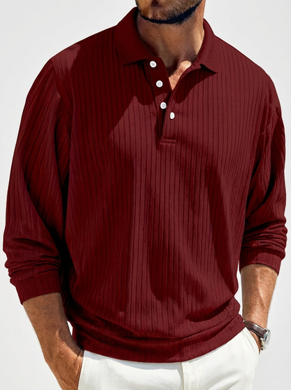 Men's Knit Polo Shirt - Short Sleeve Casual Sweater Top