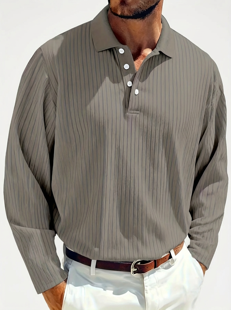 Men's Knit Polo Shirt - Short Sleeve Casual Sweater Top