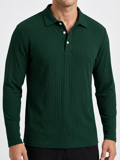 Men's Knit Polo Shirt - Short Sleeve Casual Sweater Top